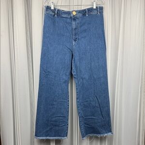 Pilcro and the Letterpress Wide-Leg Cropped‎ Fringe 2 pockets Jeans Women’s 32